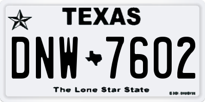 TX license plate DNW7602