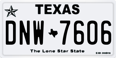 TX license plate DNW7606
