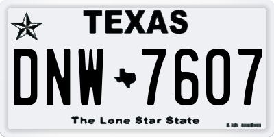 TX license plate DNW7607