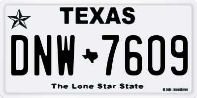TX license plate DNW7609