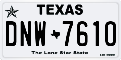 TX license plate DNW7610
