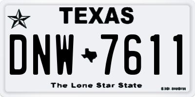 TX license plate DNW7611
