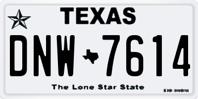 TX license plate DNW7614