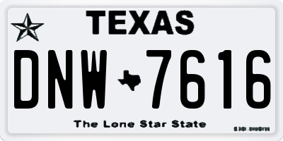 TX license plate DNW7616