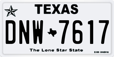 TX license plate DNW7617