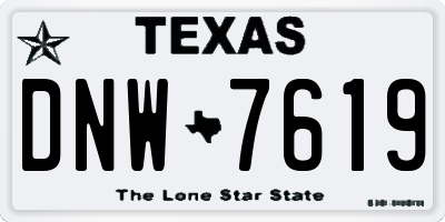 TX license plate DNW7619