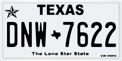 TX license plate DNW7622