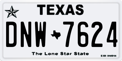 TX license plate DNW7624