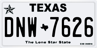 TX license plate DNW7626
