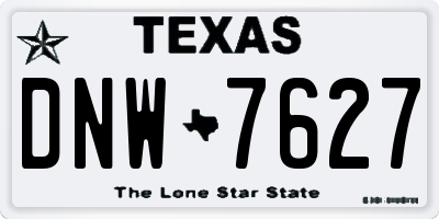 TX license plate DNW7627