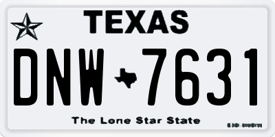 TX license plate DNW7631