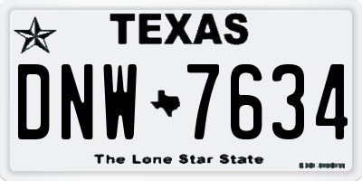 TX license plate DNW7634