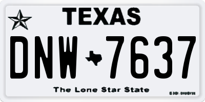 TX license plate DNW7637