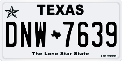 TX license plate DNW7639