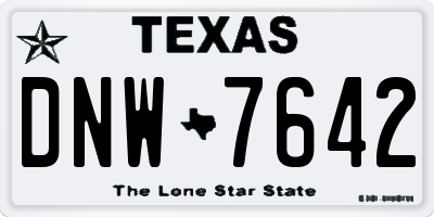 TX license plate DNW7642