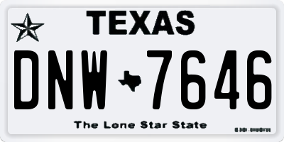 TX license plate DNW7646