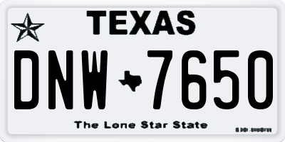 TX license plate DNW7650