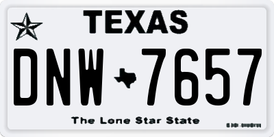 TX license plate DNW7657