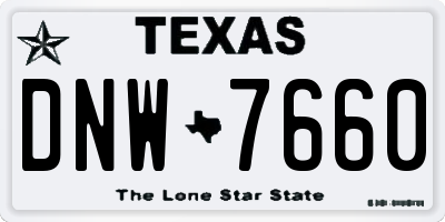 TX license plate DNW7660