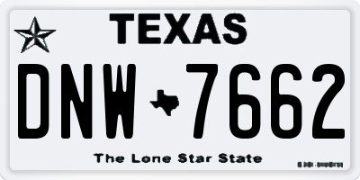 TX license plate DNW7662