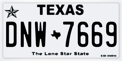 TX license plate DNW7669