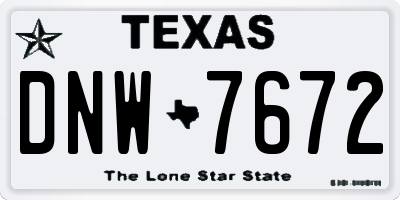 TX license plate DNW7672