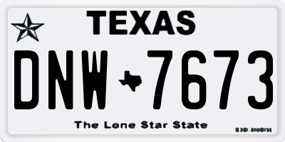 TX license plate DNW7673