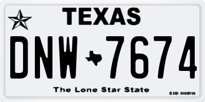 TX license plate DNW7674