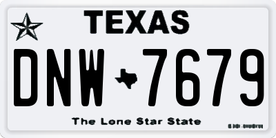 TX license plate DNW7679