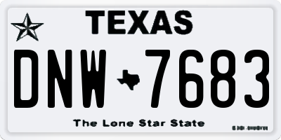 TX license plate DNW7683