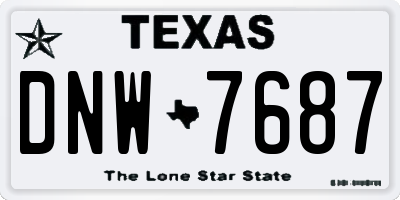 TX license plate DNW7687