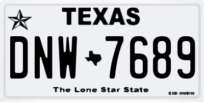 TX license plate DNW7689