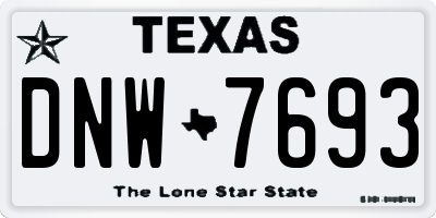 TX license plate DNW7693