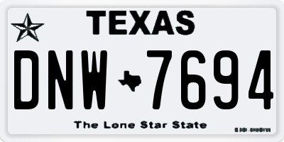 TX license plate DNW7694