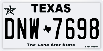 TX license plate DNW7698