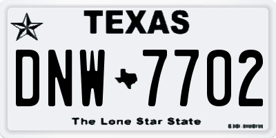 TX license plate DNW7702