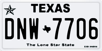 TX license plate DNW7706