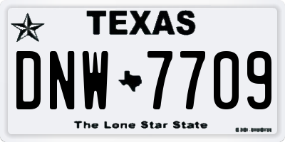 TX license plate DNW7709