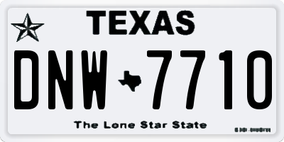 TX license plate DNW7710