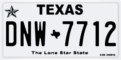 TX license plate DNW7712