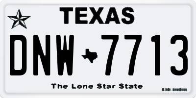 TX license plate DNW7713