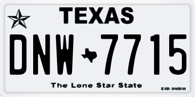 TX license plate DNW7715