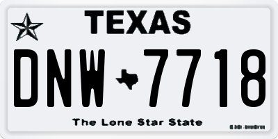 TX license plate DNW7718