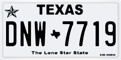 TX license plate DNW7719