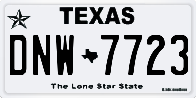 TX license plate DNW7723