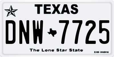 TX license plate DNW7725
