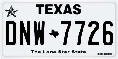 TX license plate DNW7726