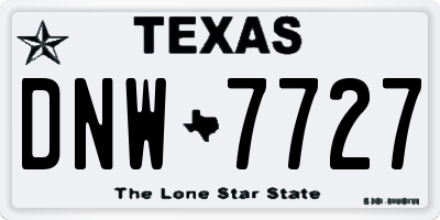 TX license plate DNW7727