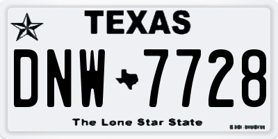TX license plate DNW7728