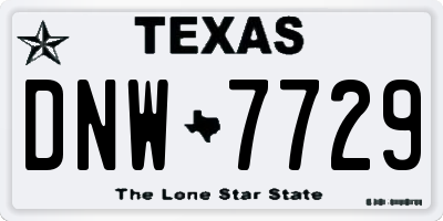 TX license plate DNW7729